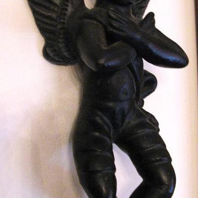 Vintage Black Ceramic Angel