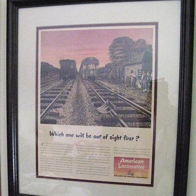 Locomotive Advertisement Framed