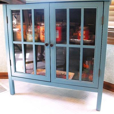 Really Nice Blue Glass Door Cabinet