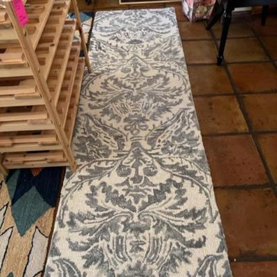 Gray and cream runner rug