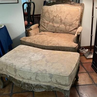 Huge perfect cuddling chair and ottoman 