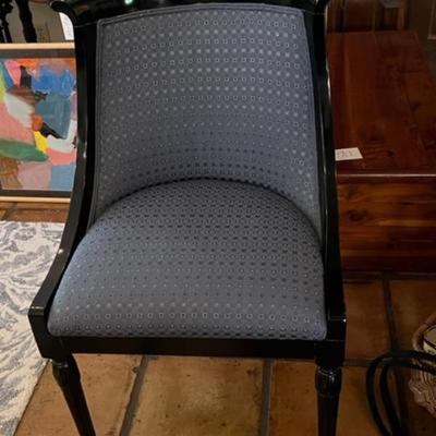 You see 1 but there are 2 (!) gorgeous black and teal chairs