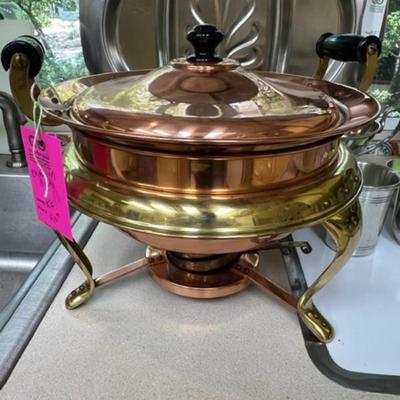 Copper chafing dish and full kitchen pieces