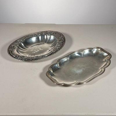  (2pc) STERLING SILVER BREAD TRAYS | Including a Bailey Banks & Biddle chased and engraved sterling bread tray (11 x 8 in., 10.66 ozt);...