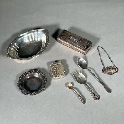 (8pc) MISC. STERLING SILVER | All marked Sterling or Hallmarked including(1) Hallmarked London 1908 Arts and Crafts oblong box. (1) Oval...
