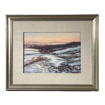 GAIL WHITE NELSON (20TH CENTURY) PASTEL | Pastel of field in winter. 
