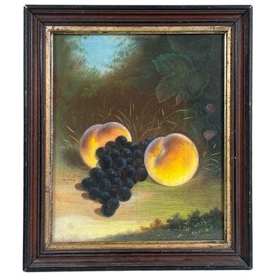 AMERICAN SCHOOL STILL LIFE | Grapes with peaches Pastel on paper 10 x 12 in. No apparent signature - frame 