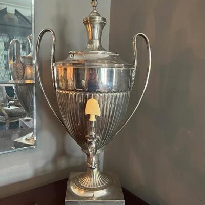 silver plated coffee urn, Art Deco style