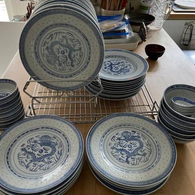 blue and white china--Wedgwood, Chinese, Japanese