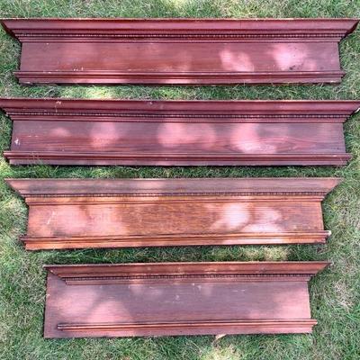 Vtg. oak window or door parts