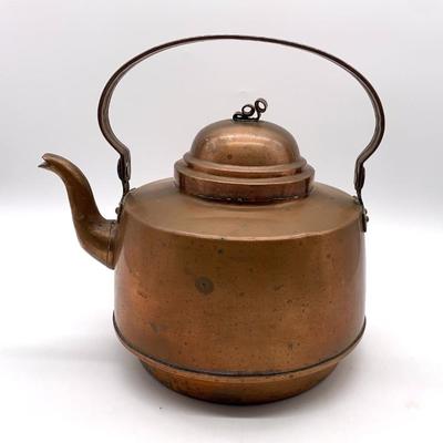Antique Swedish Saw Boras copper tea kettle 