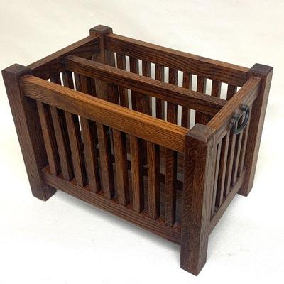 Oak Arts & Crafts style magazine rack