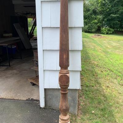 Unpainted pine lamp post