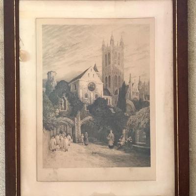 Large vtg. etching, 32 x 40"
