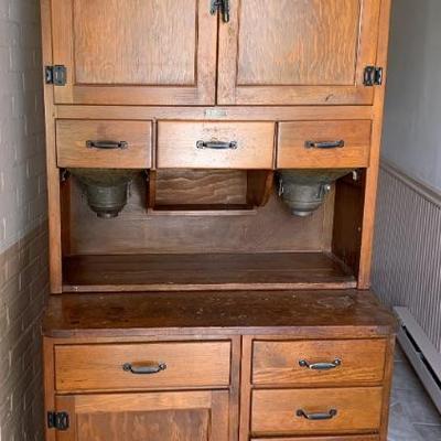Antique Curtis kitchen cabinet