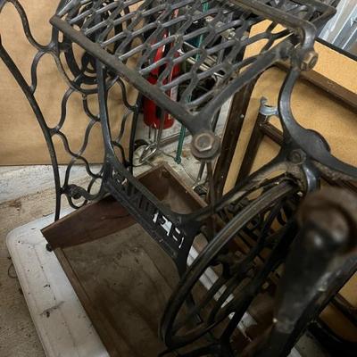 Treadle and  singer sewing machine. Have cabinet parts, needs re- assembly