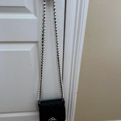 Shoulder strap purse- black/ snap closure,