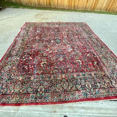 Lot 001-DG: Large Antique Oriental Area Rug

Background:
This mammoth, heavy, magnificent antique hand-knotted wool Oriental area rug...