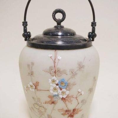 1063	VICTORIAN GLASS BISCUIT JAR, APPROXIMATELY 10 1/2 IN HIGH
