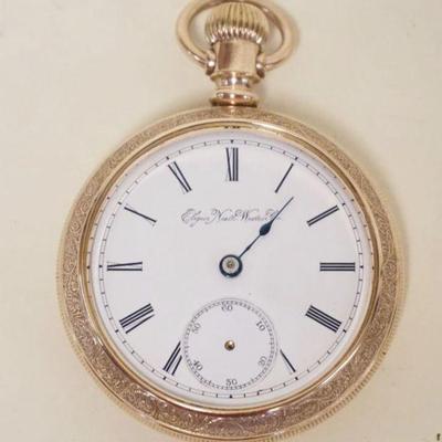 1165	ELGIN POCKET WATCH, FAHYS MONTAUK CASE, MISSING CRYSTAL, MINUTE & SECOND HANDS, FOR PARTS OR RESTORATION
