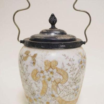 1062	VICTORIAN GLASS BISCUIT JAR, APPROXIMATELY 11 IN HIGH

