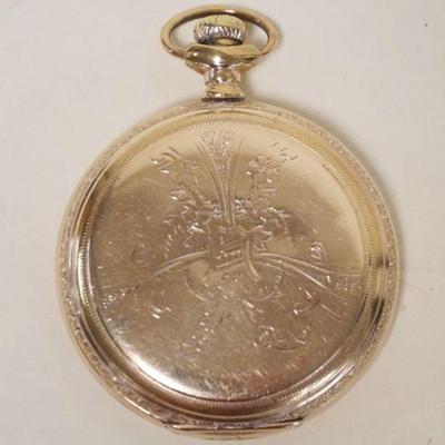 1163	ROCKFORD POCKET WATCH, 20 YEAR GOLD CASE, FOR PARTS OR RESTORATION
