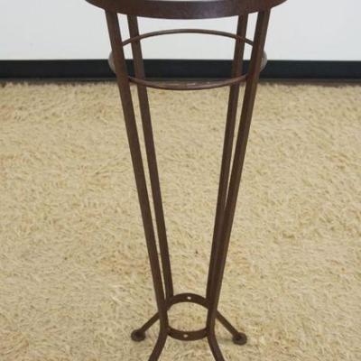 1021	PEDESTAL GLASS TOP TABLE, APPROXIMATELY 14 IN X 36 IN
