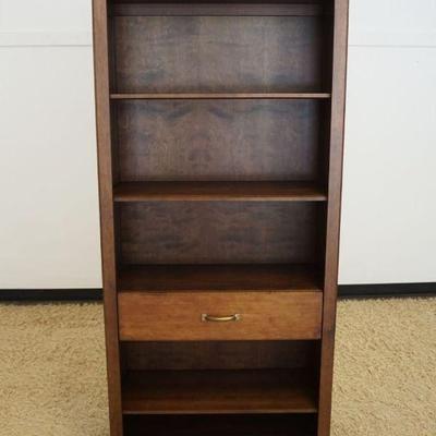 1008	BARONET WOOD SHELF W/ONE DRAWER & PANELED SIDES, APPROXIMATELY 36 IN X 15 IN X 74 IN HIGH
