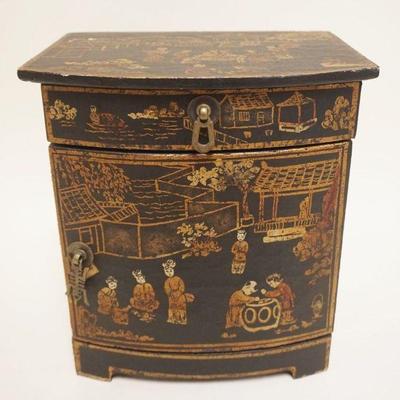 1174	CONTEMPORARY MINIATURE ASIAN STYLE CABNET, ONE DRAWER OVER ONE DOOR, APPROXIMATELY 8 IN X 11 IN X 12 IN HIGH
