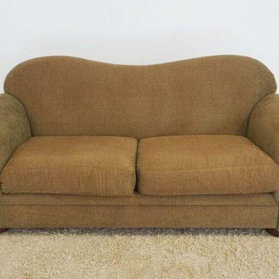 1013	CRATE & BARREL DOUBLE HUMP SOFA, APPROXIMATELY 86 IN WIDE

