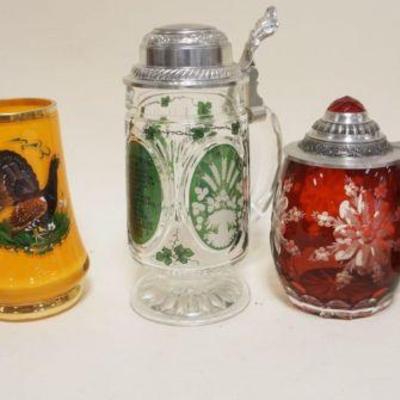 1216	LOT OF ASSORTED CONTEMPORARY CRYSTAL STEINS INCLUDING RUBY CUT TO CLEAR, LARGEST APPROXIMATELY 9 IN
