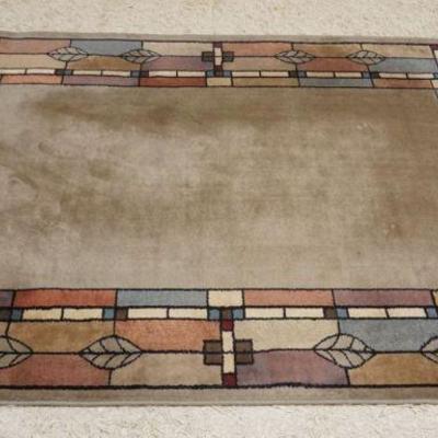 1028	SHAW MISSION STYLE AREA RUG, APPROXIMATELY 90 IN X 63 IN
