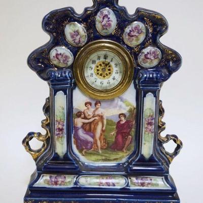 1058	VICTORIAN NEW HAVEN CHINA CLOCK, APPROXIMATELY 4 IN X 5 1/2 IN X 11 IN HIGH
