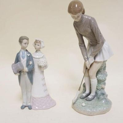 1085A	2 LLADRO FIGURES, GIRL PLAYING GOLF AND BIRDE AND GROOM
