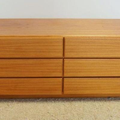 1041	DANISH MODERN SCAN COLL 6 DRAWER LOW CHEST, APPROXIMATELY 71 IN X 20 IN X 29 IN HIGH
