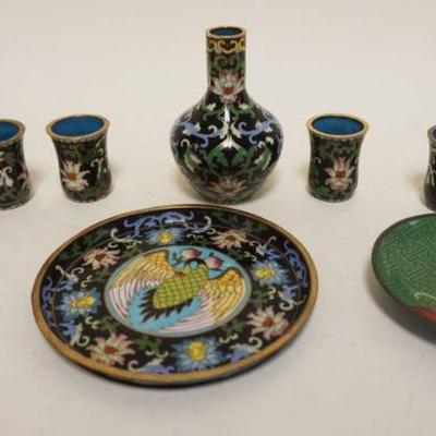 1172	LOT OF ASSORTED CLOISONNE PIECES, LARGEST TRAY APPROXIMATELY 5 IN
