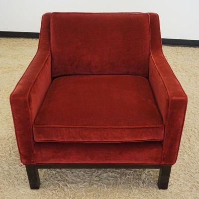 1011	MODERN STYLE CRATE & BARREL RED UPHOLSTERED ARM CHAIR
