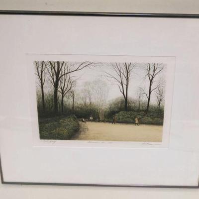 1220	HAROLD ALTMAN ARTIST SIGNED ARTIST PROOF PRINT PEOPLE IN PARK TITLED NOVEMBER II 1981, APPROXIMATELY 17 IN X 20 IN
