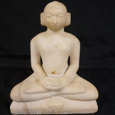 1056	CARVED STONE MONK MEDITATING, APPROXIMATELY 9 IN HIGH
