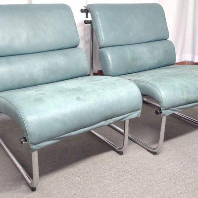 1970s Siso Danish Suede & Chrome Lounge Chairs