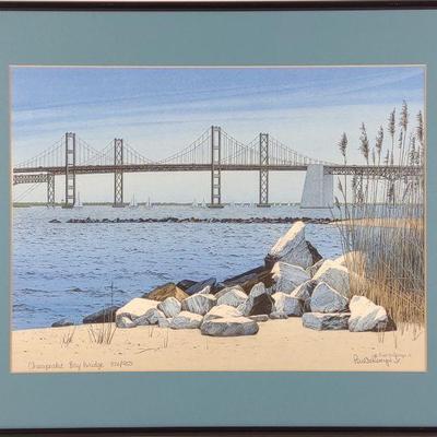 Paul DeRemigis Jr. Signed Chesapeake Bridge Litho