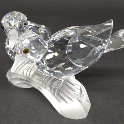 1989 Swarovski Amour Turtledoves Figurine & Box