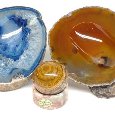 Agate Smudge Dishes & Carved onyx Stone Ball