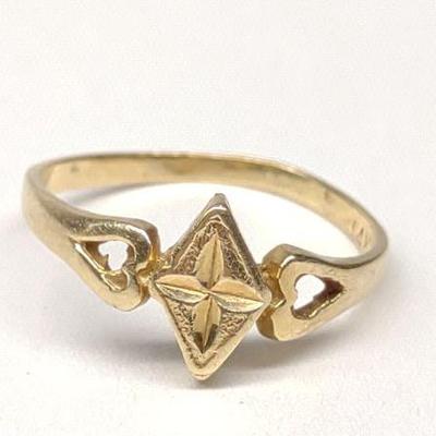 14k Yellow Gold Cross sz 3.75 (1.30g)