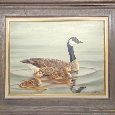 Marie Conway Oil Painting Goose & Goslings