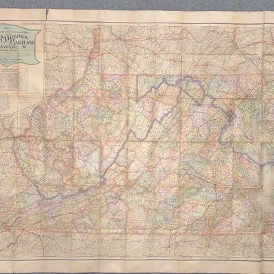 1918 MD, VA, DE Commercial Map National Map Co