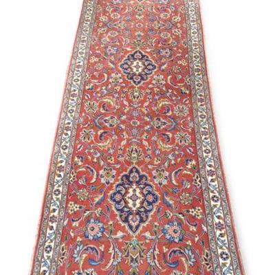 Persian Kashan Hand Knotted Runner Rug 13 x 2'11