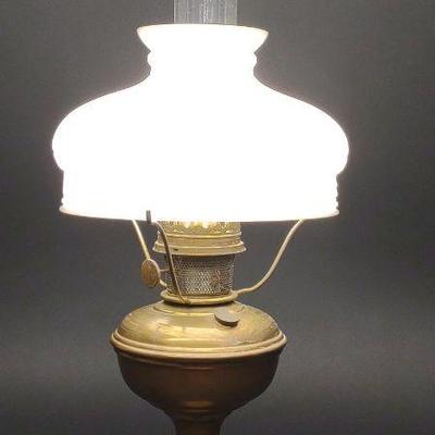Aladdin #11 Electric Oil Lamp w/ Glass Shade