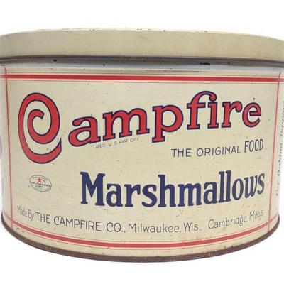 Early Campfire Marshmallows Advertising 5lb Tin