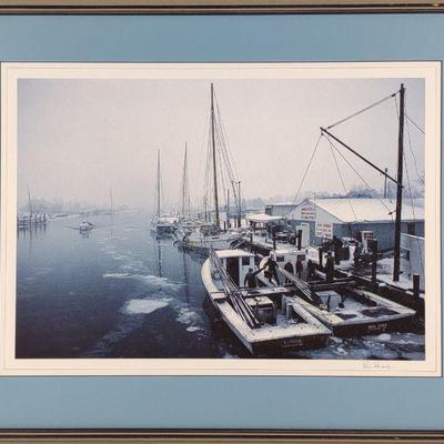 Signed Tilghman MD Fishing Boats Photograph